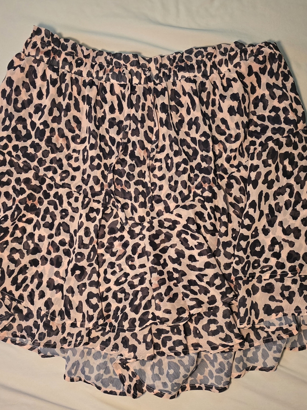 Women’s  Leopard Print Tiered Skirt With Built In Shorts